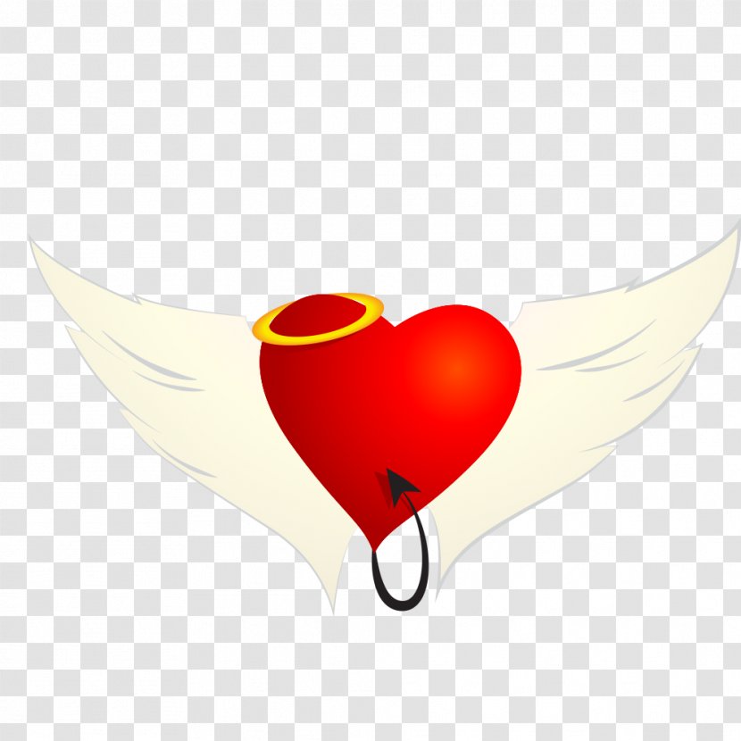 Clip Art - Heart - Red Wings Vector Material Transparent PNG