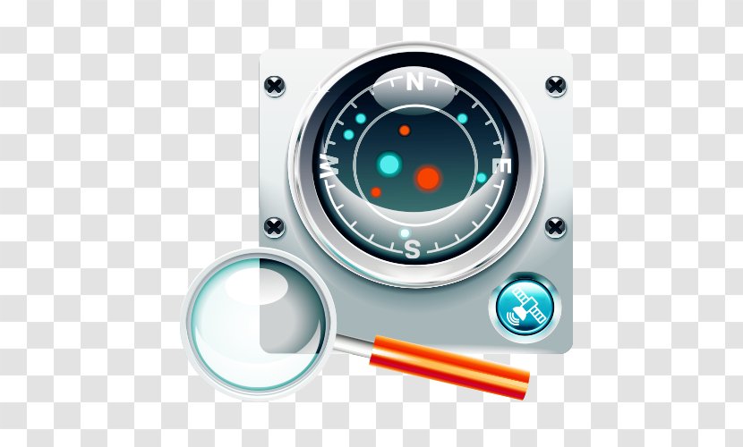 Magnifying Glass Icon - Compass - Cartoon Transparent PNG