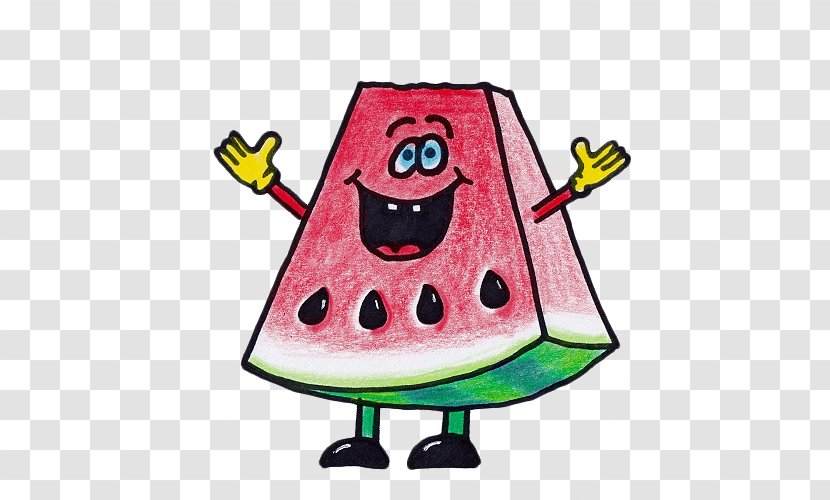 Watermelon Ice Cream Cone Drawing - Cucumber Gourd And Melon Family - Hand-painted Man Transparent PNG