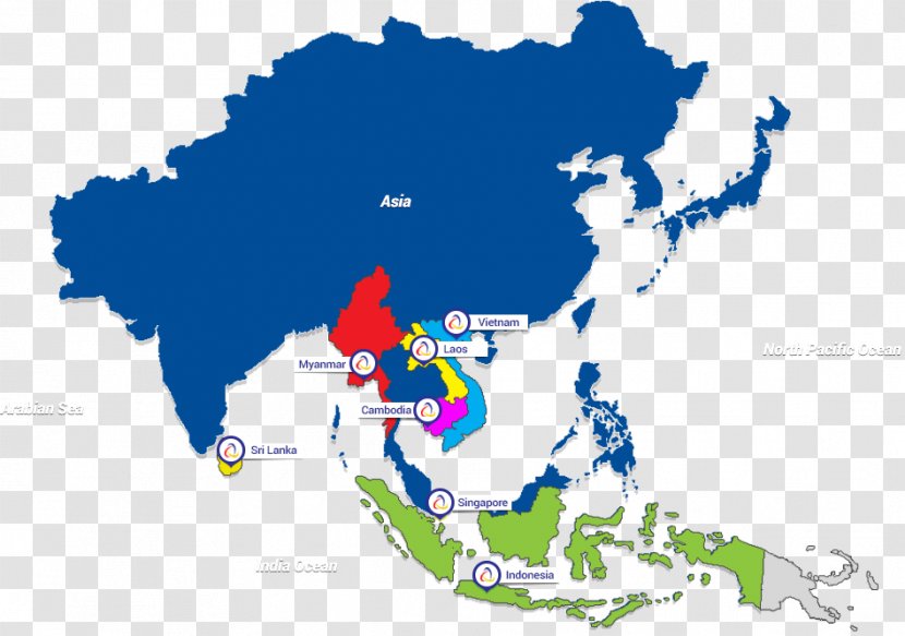 Southeast Asia Vector Map World - Indonesia Transparent PNG
