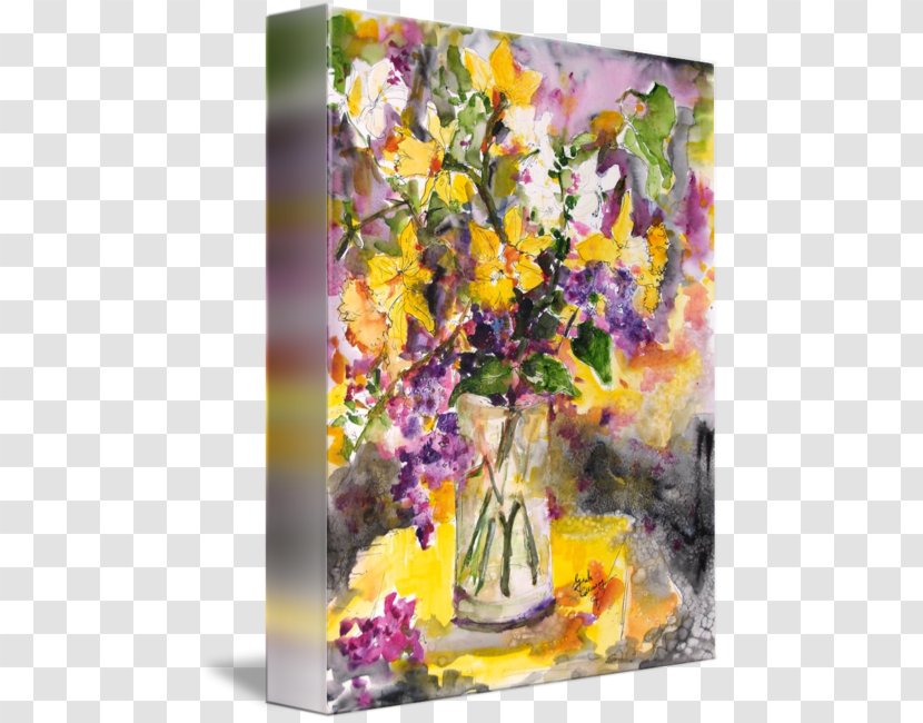 Floral Design Watercolor Painting Still Life Cut Flowers - Paint - Lilac Transparent PNG