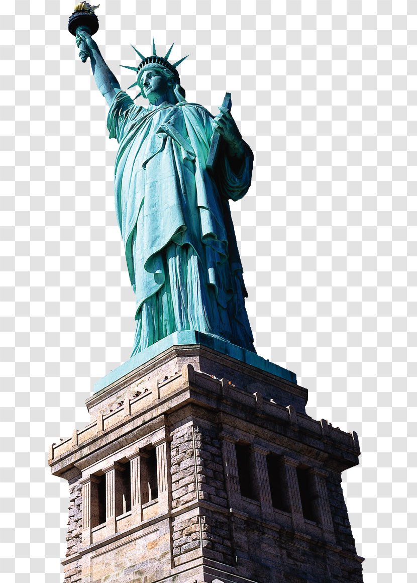 Statue Of Liberty Empire State Building New York Harbor Hudson River Island - City Transparent PNG