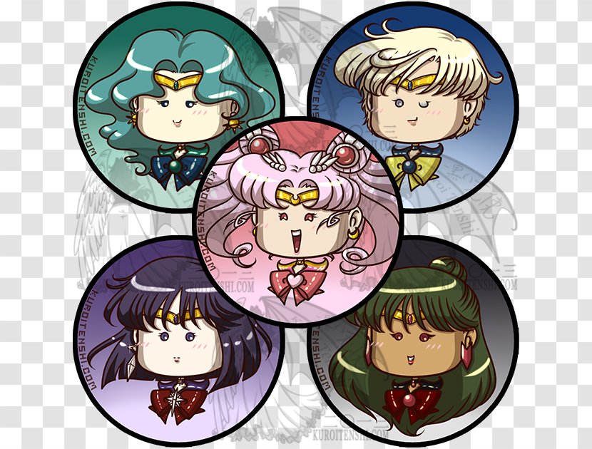 Chibiusa Sailor Mars Moon Jupiter Mercury - Silhouette - Button Icons Stickers Affixed Sticker Label Will Transparent PNG