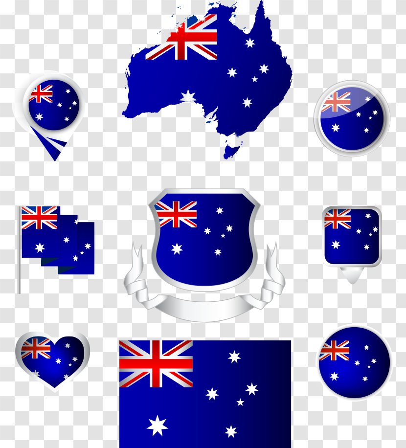 Flag Of Australia National Coat Arms - Vector Map And Transparent PNG
