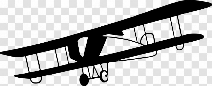 Airplane Aircraft Biplane Clip Art - Monochrome - Aeroplane Transparent PNG