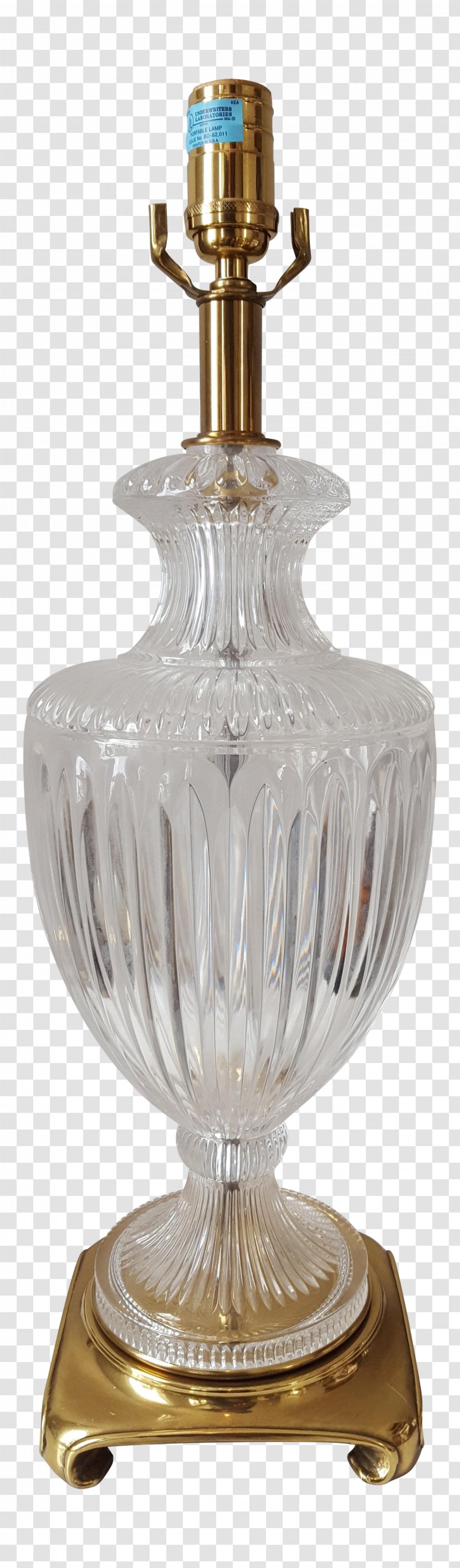 Table Light Lead Glass Lamp - Incandescent Bulb - Crystal Transparent PNG