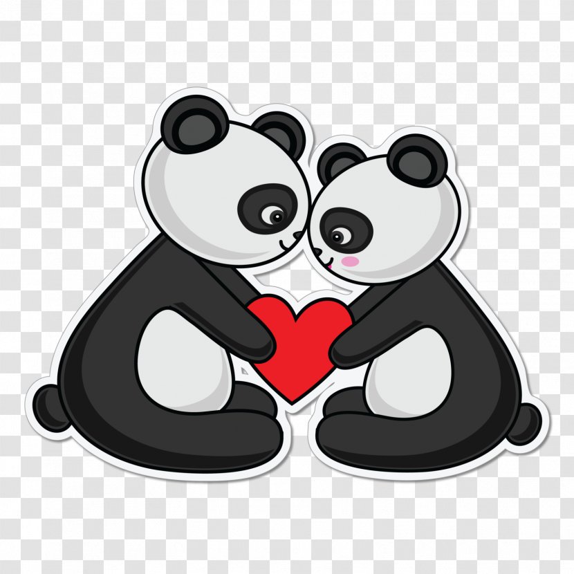 Giant Panda Love Clip Art - Watercolor - Tree Transparent PNG