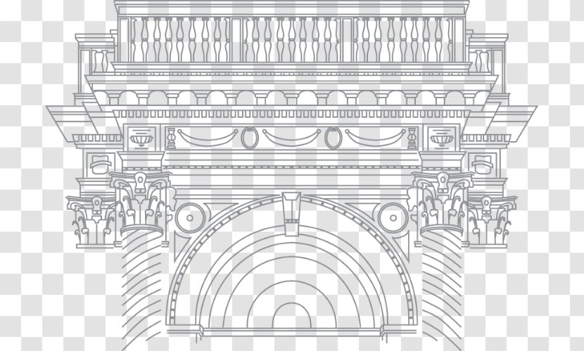 Line Art Architecture Facade Drawing - Symmetry - Flood Transparent PNG