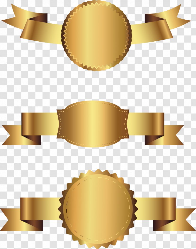 Gold - Illustrator - Vector Hand Painted Label Transparent PNG
