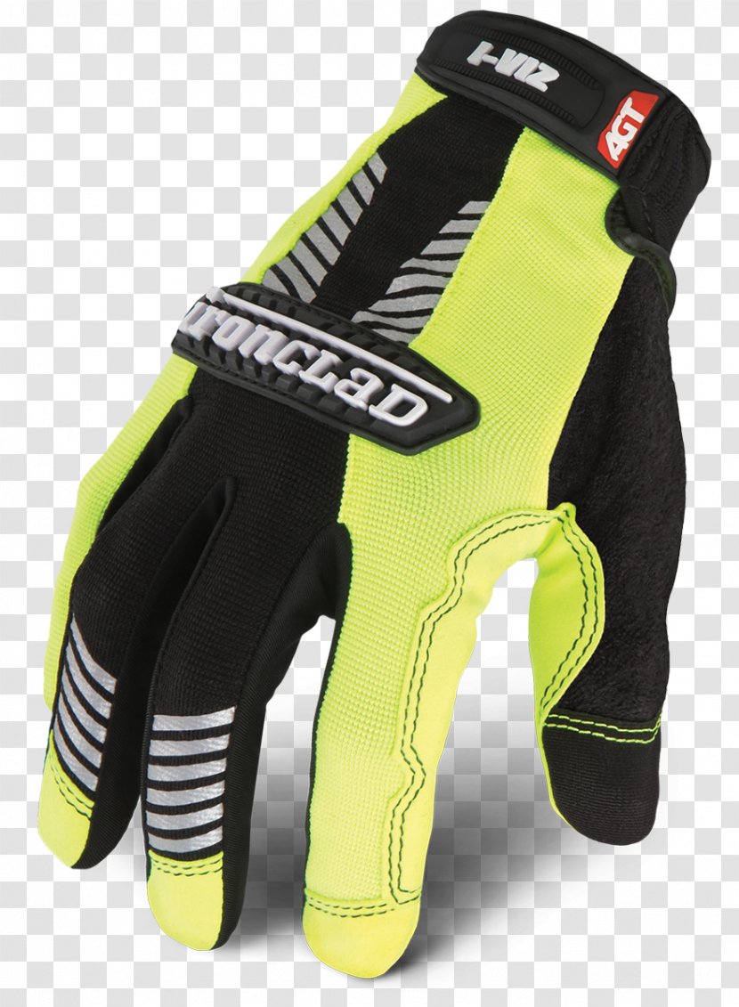 Cycling Glove High-visibility Clothing Leather - Personal Protective Equipment - Vis With Green Back Transparent PNG