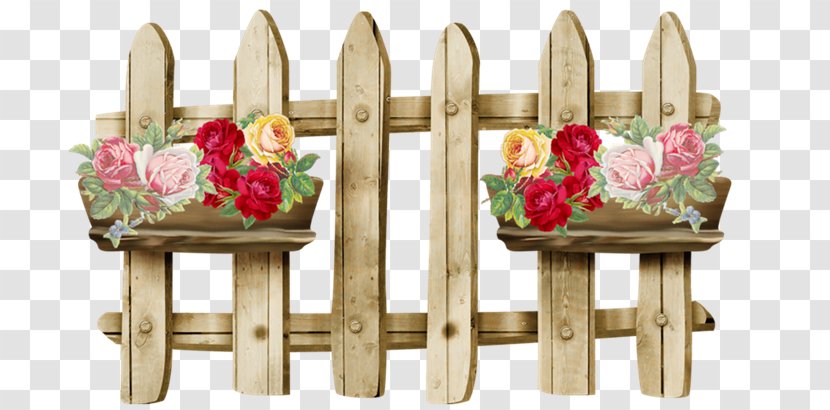Floral Garden - Picket Fence - Design Home Fencing Transparent PNG