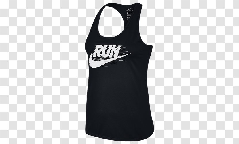 Nike Dri-FIT Dri-Blend Graphic Running Tank - White - Womens 831899010 Size L T-shirt Sleeveless ShirtNike Transparent PNG
