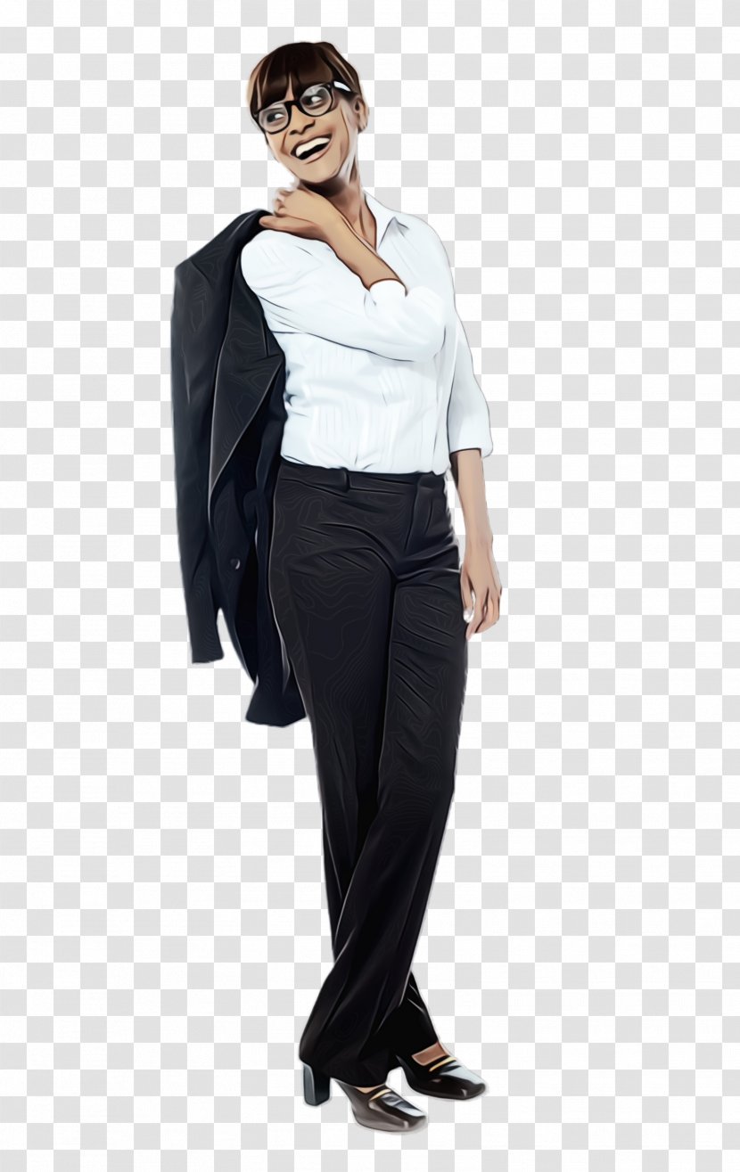 Clothing White Suit Standing Formal Wear - Blouse - Shoulder Transparent PNG