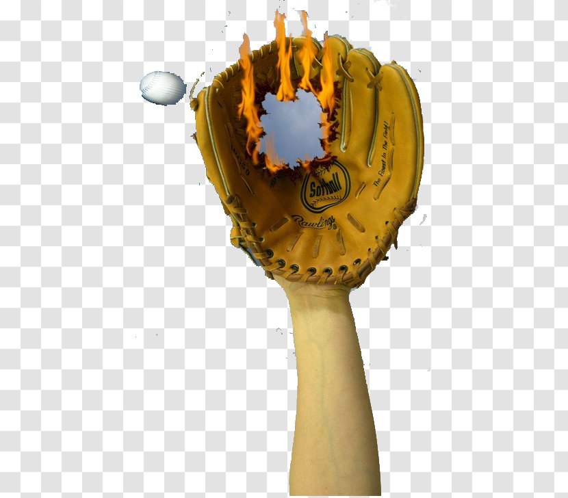 Baseball Glove Foul Ball - Burning Transparent PNG