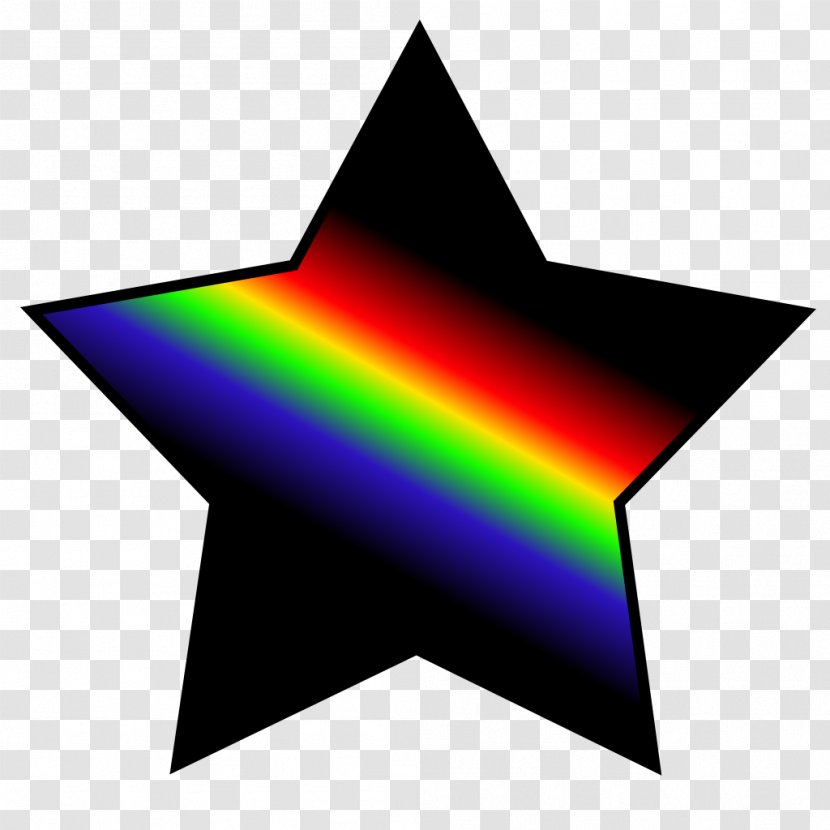 Star Rainbow - Public Domain - Black Transparent PNG