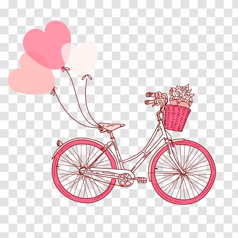 Illustration - Bicycle Accessory - Pink Bike Transparent PNG