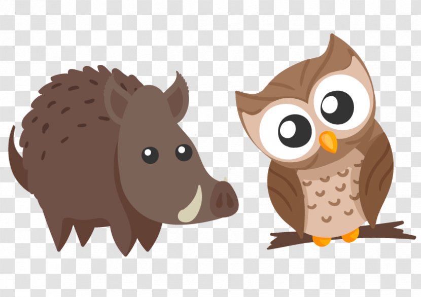 Owl Cartoon Clip Art - Logo - Head Tilt Cute Animal Wild Boar Transparent PNG