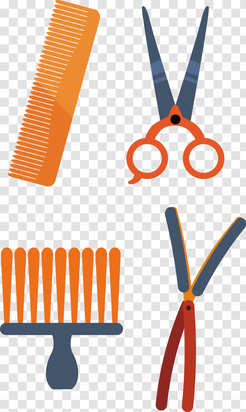Hair Care Comb - Silhouette - Fine Haircut Elements Transparent PNG
