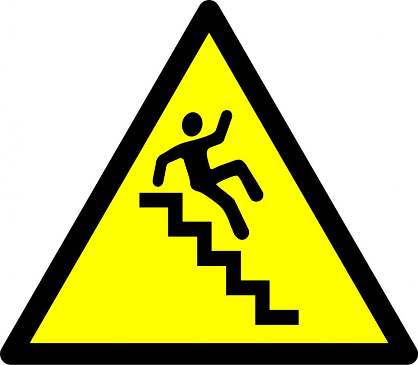 Warning Sign Stairs Hazard Symbol Clip Art - Safety Clipart Transparent PNG