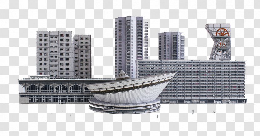Spodek Superjednostka Modern Architecture Brutalist - Building - City High-rise Buildings Transparent PNG