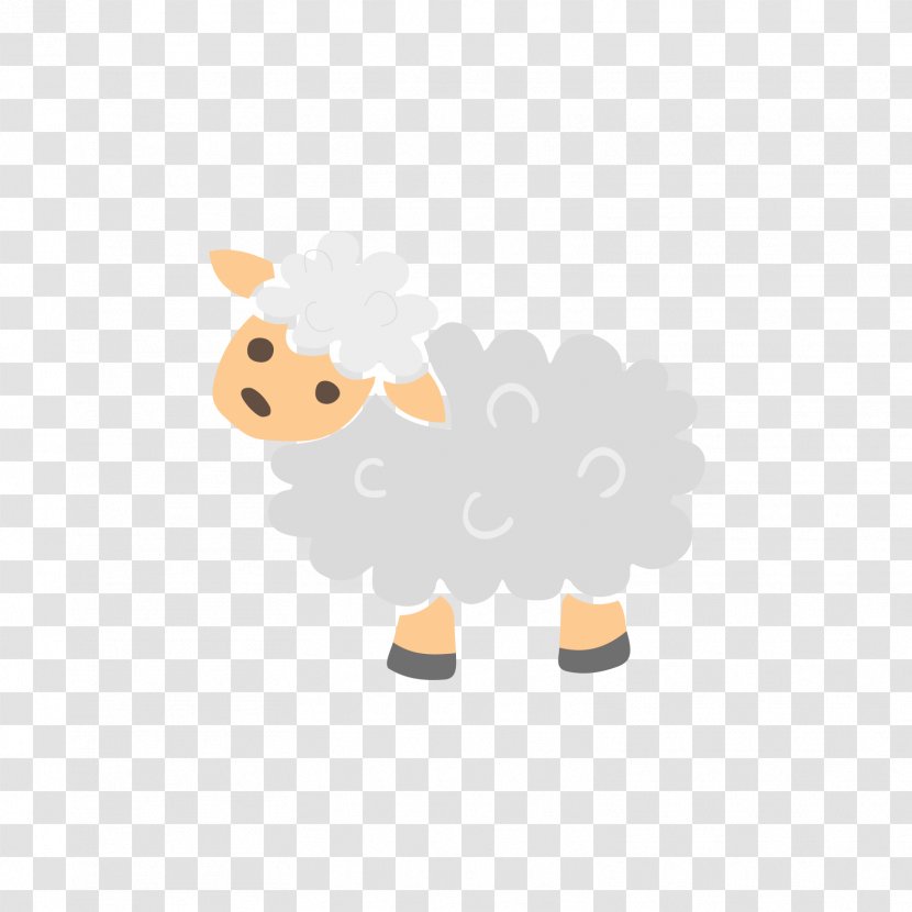 Sheep Cartoon Clip Art - Orange - Gray Vector Transparent PNG