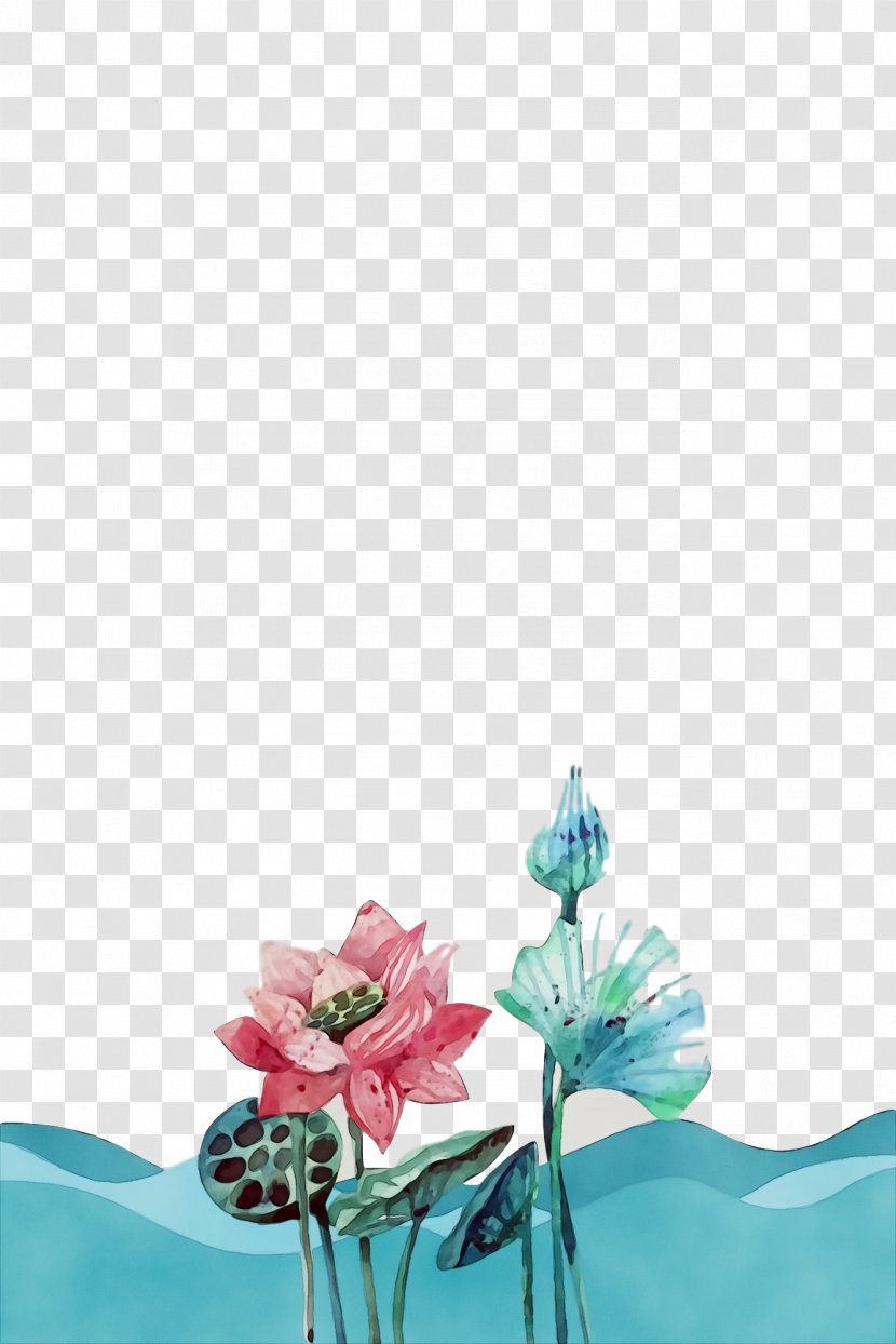 Aqua Turquoise Teal Flower Pink - Cut Flowers - Still Life Transparent PNG