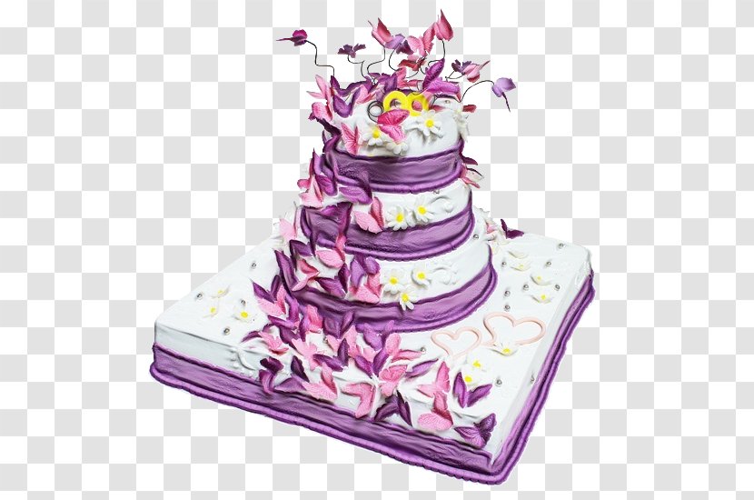 Wedding Cake Decorating Purple - Dessert - Food Transparent PNG