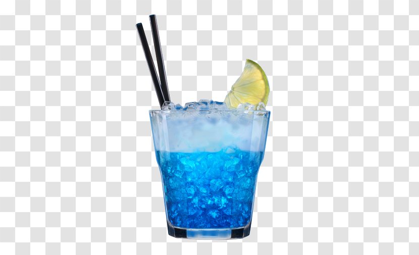 Cocktail Blue Hawaii Lagoon Caipirinha Mojito - Drinking Straw Transparent PNG