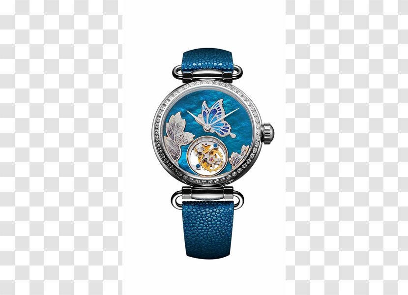 Tianjin Seagull Automatic Watch Tourbillon Strap - Chinese Herbaceous Peony Transparent PNG