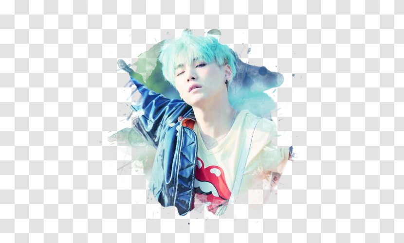 Suga South Korea BTS Desktop Wallpaper - Heart - Watercolor Cute Transparent PNG