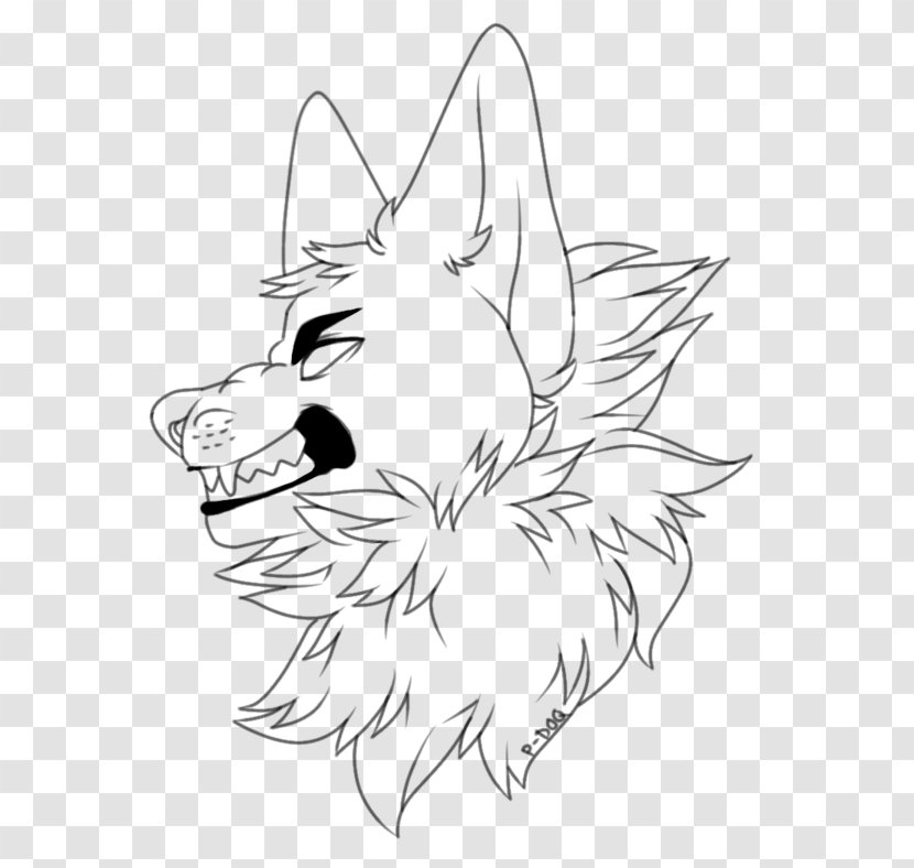 Line Art Whiskers Drawing Painting - Dog Like Mammal - Angry Wolf Transparent PNG