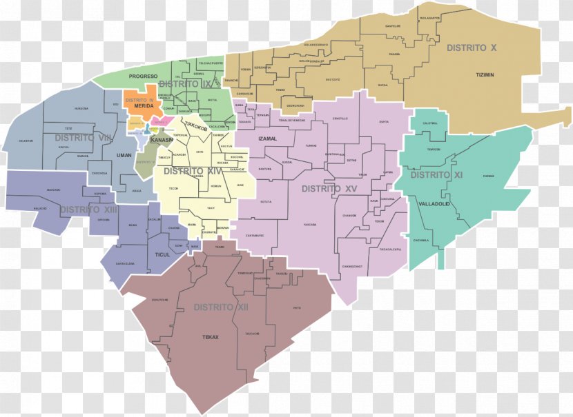 Map IV Federal Electoral District Of Yucatán III Districts Mexico Instituto Del Estado De Transparent PNG