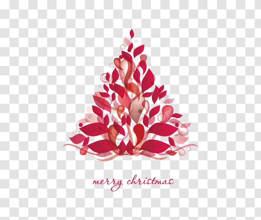 Christmas Tree Card - Decoration - Creative Shape Leaves Transparent PNG