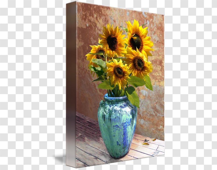 Common Sunflower Blue Vase Painting Art - Sunflowers Transparent PNG