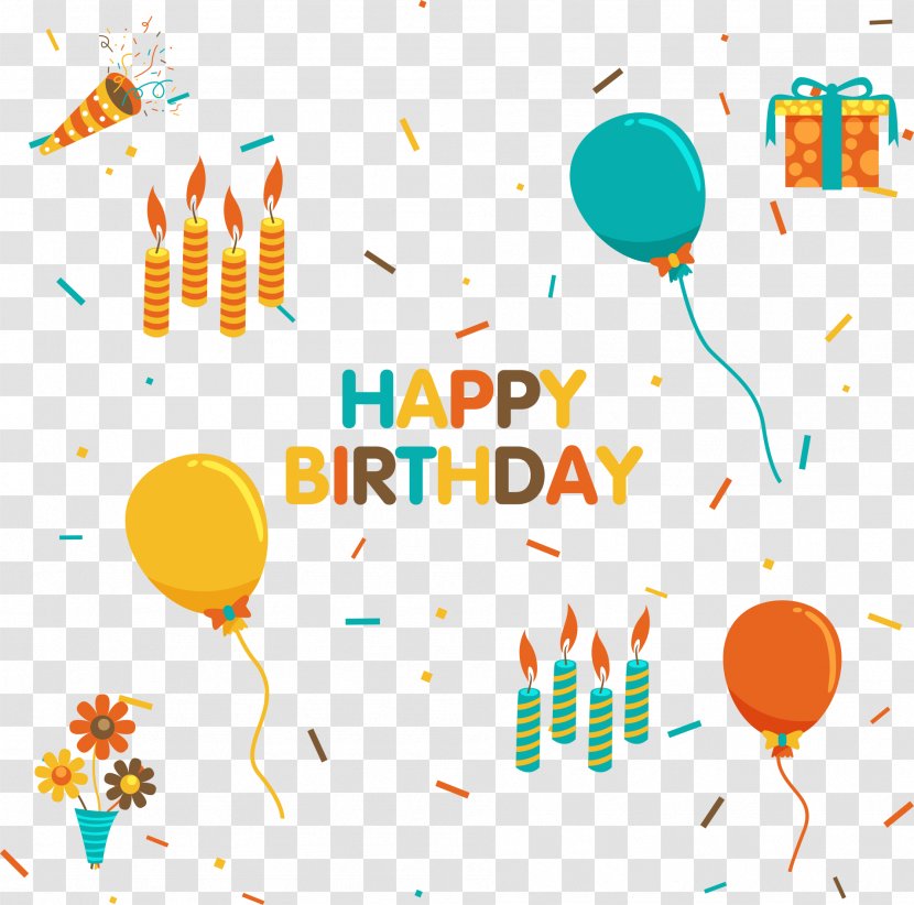 Birthday Poster - Balloon - Vector Balloons And Candles Transparent PNG