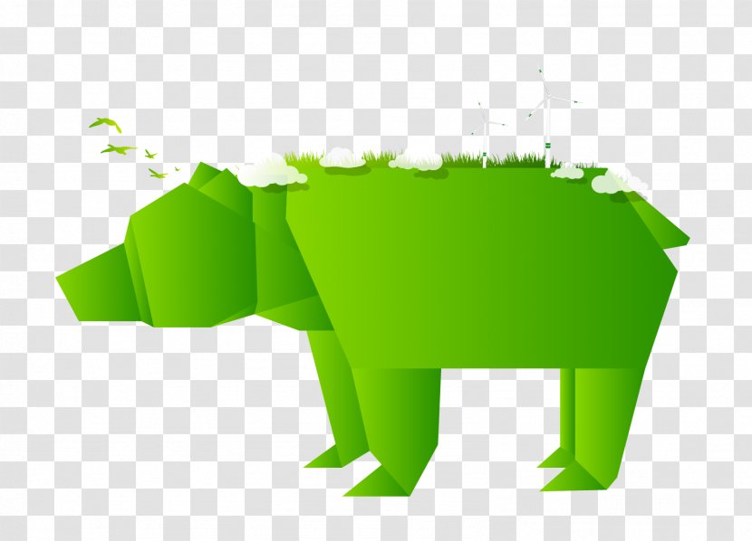 Graphic Design - Arts - Vector Green Elephant Transparent PNG