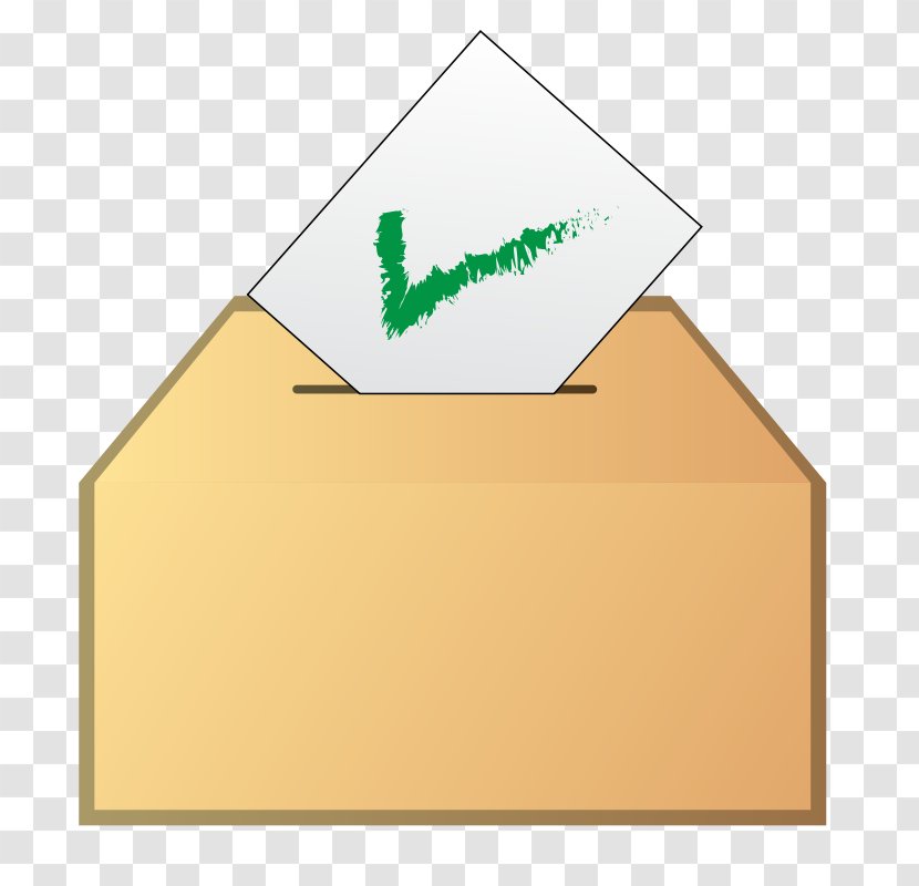 Voting Election Ballot Box Clip Art - Yellow Check Mark Transparent PNG
