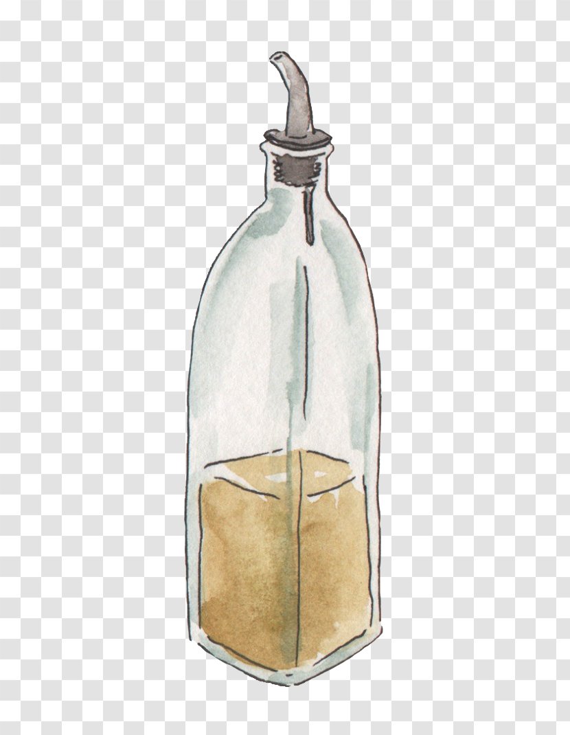 Bottle Olive Oil - Tableware - Cartoon Painting Transparent PNG