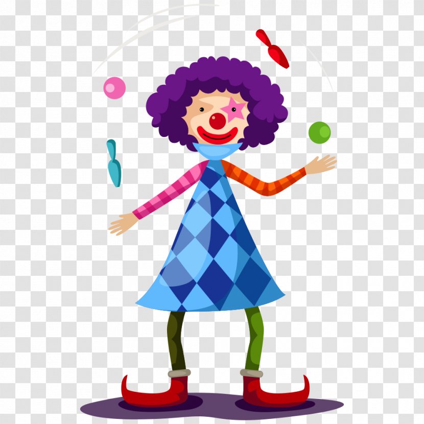 Vector Graphics Juggling Clown Illustration Circus - Coloring Book - Cloun Badge Transparent PNG
