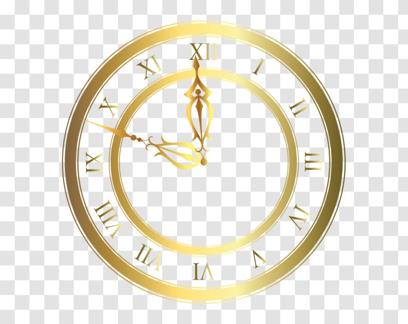 Clock Clip Art - Number - Gold Transparent PNG