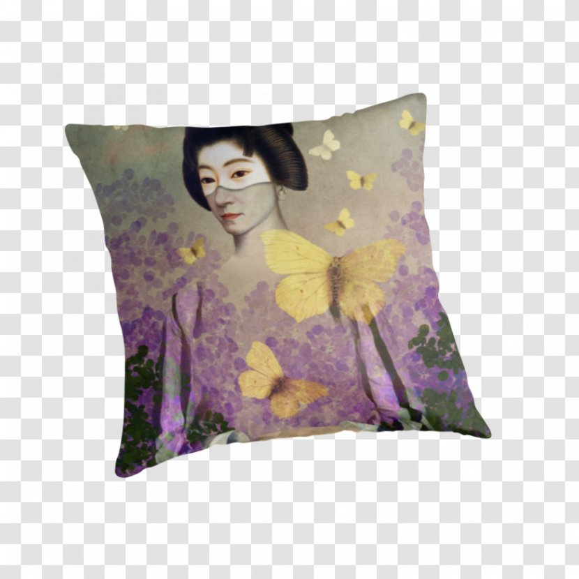 Throw Pillows Cushion Purple Kunstdruck - Butterfly Aestheticism Transparent PNG