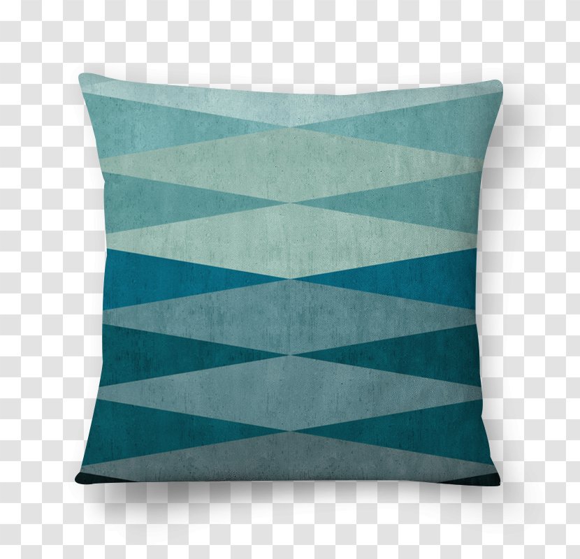 Throw Pillows Cushion Rectangle - Turquoise - Geometric Cover Transparent PNG
