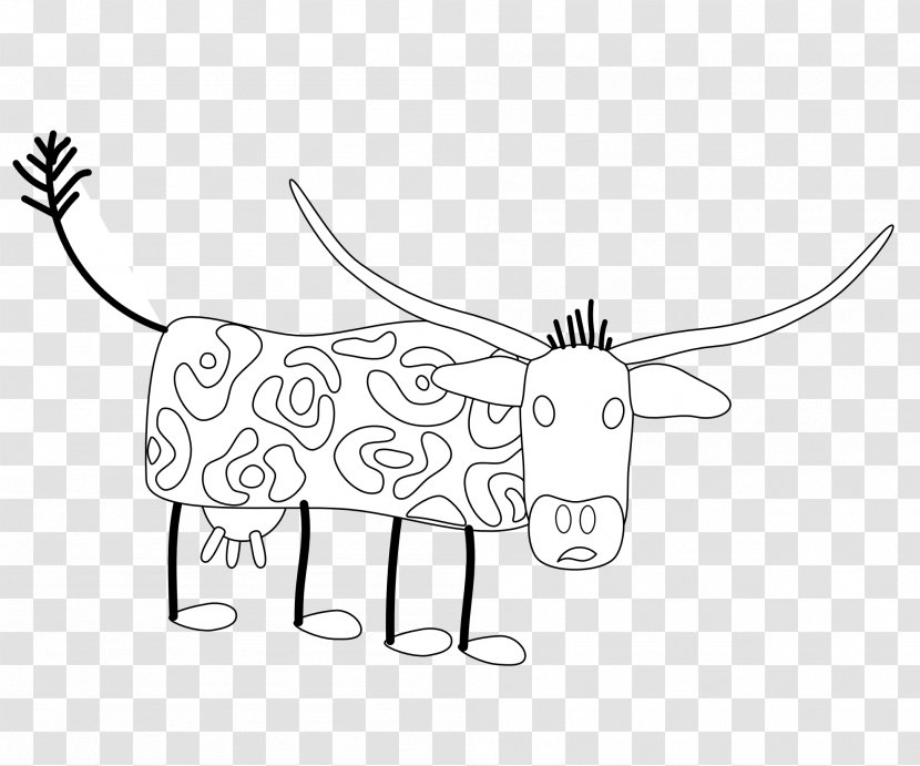Cattle /m/02csf Drawing Line Art Clip - Fictional Character - Black Transparent PNG