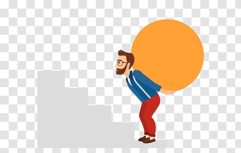 Royalty-free Drawing Photography Illustration - Human Behavior - Climb The Stairs With Ball On Your Back,Man Transparent PNG