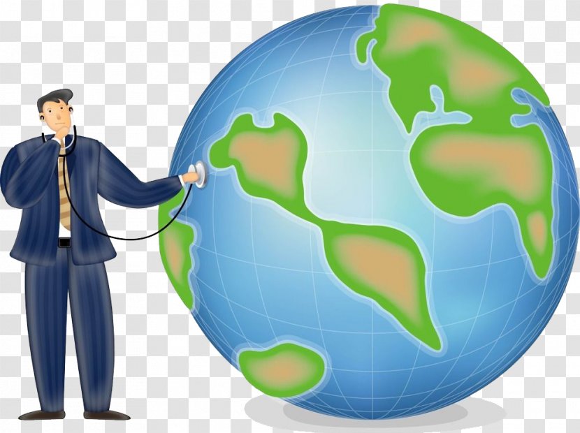 Earth Cartoon Comics Illustration - Technology - And People Transparent PNG