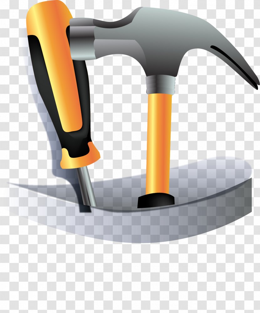 Hammer Screwdriver - Tool - Vector Painted A And Transparent PNG