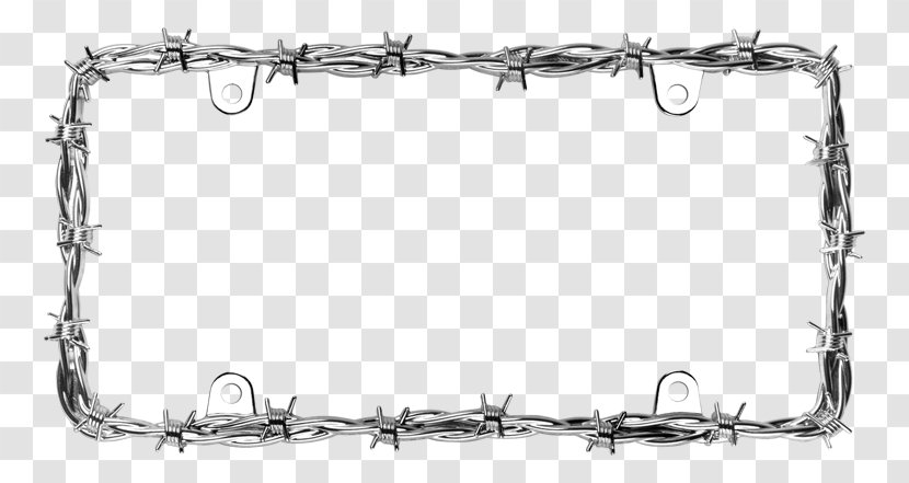 Car Vehicle License Plates Barbed Wire Chrome Plating - Rectangle Transparent PNG