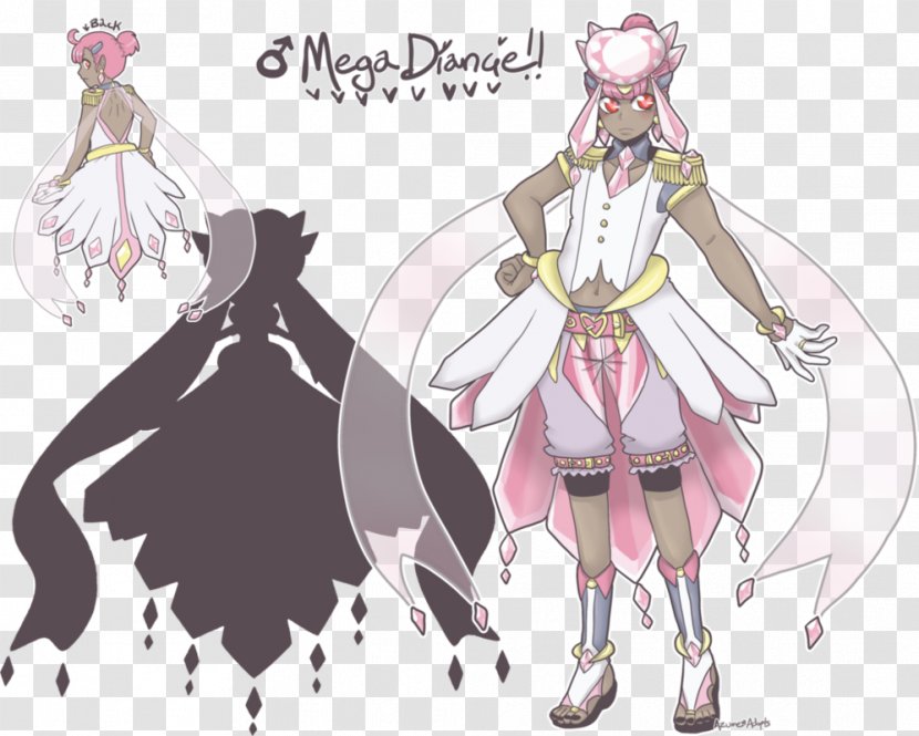 Diancie Pokémon Omega Ruby And Alpha Sapphire Sun Moon Moe Anthropomorphism - Watercolor - B Boy Transparent PNG