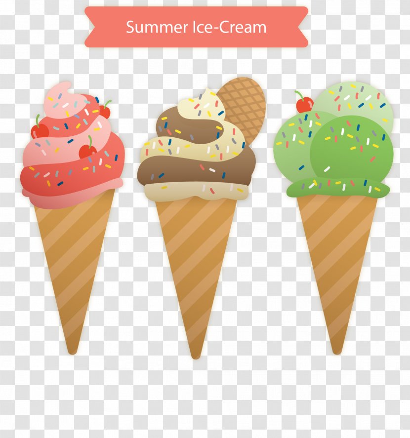 Ice Cream Cone Biscuit Roll - Vector Hand-drawn Transparent PNG