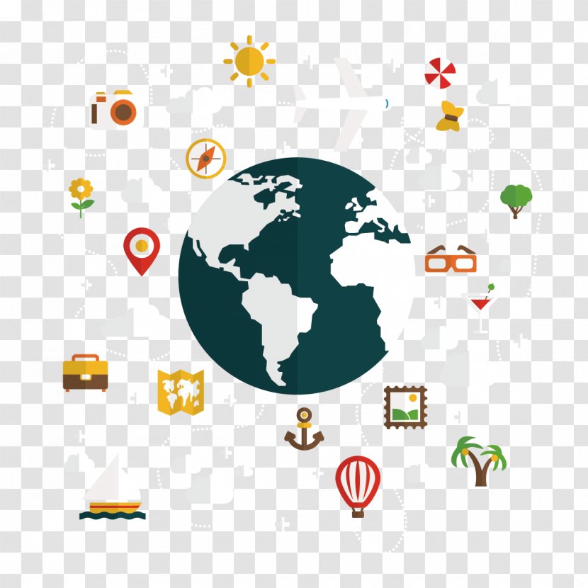 Earth World Globe Icon - Global Travel Transparent PNG
